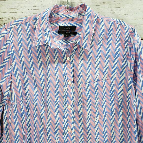 J.CREW Women's100%Cotton Classic Half Button Long Sleeve Top Size Small - Picture 4 of 13